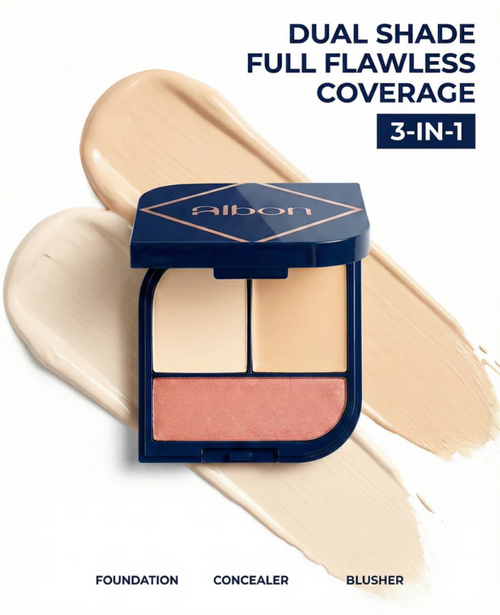 Flawless Fusion 3-In-1 Dual-Shade Foundation(Warm And Cool Tone), And Blush