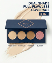 Flawless Fusion 4-In-1  Dual Shade Foundation(Warm And Cool Tone), Contour & Blush.